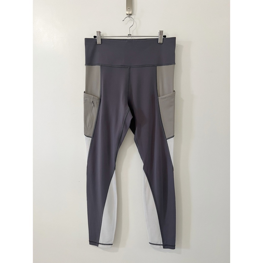 Athleta Ultimate Stash II Colorblock 7/8 Tight Gray High Rise Leggings Womens M